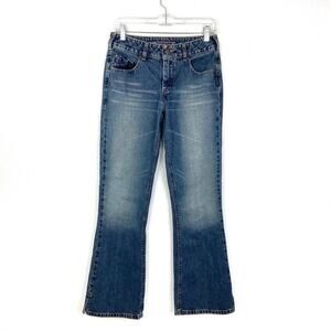 Vintage Womens Silver Jeans Boot Cut Flare Split Leg Seam Country Western 29